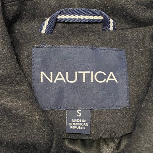 Nautica Women's Double Breasted Gray Wool Blend Pea Coat S Preppy Old Money - Picture 6 of 10